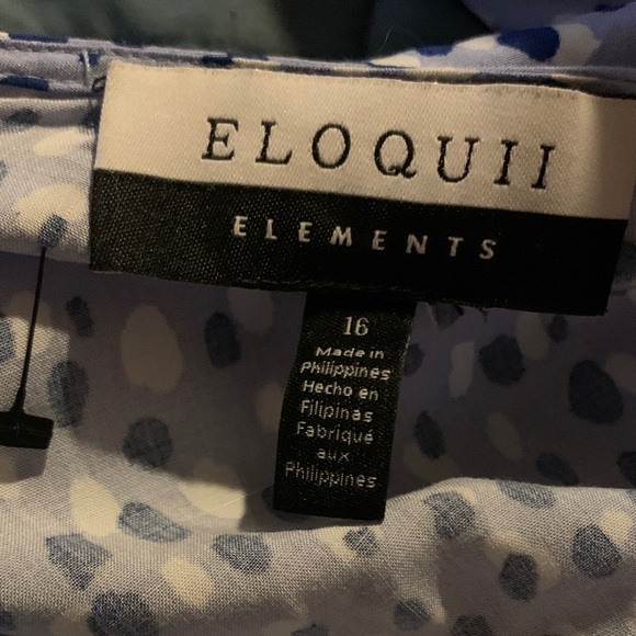 Eloquii 1X 16w Blue Patterned  Romper Jumpsuit with sexy front tie nwot curvy - Picture 10 of 11